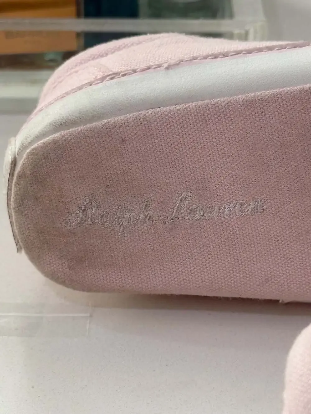 Polo Ralph Lauren Bear Pink Infant Slip-On Crib Shoes